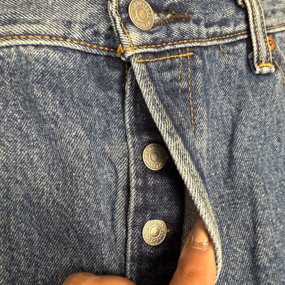 EUC Men's LEVI'S® 501™ Original Fit Straight Leg Button Fly Jeans | Size 35 X 30 - Picture 8 of 13